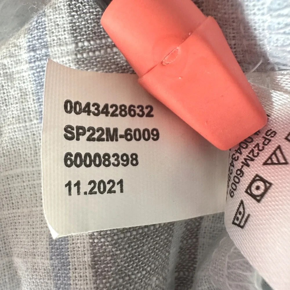 Madison Grey Coastal Cottage Blue Striped Cotton Ruffles Smocked Midi Dress Sz S - Picture 8 of 10